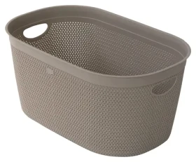 Belli e Forti RATA světle hnědá / Koš na prádlo / plast / imitace ratanu / 60 l