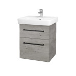 Dřevojas - Umyvadlová skříňka Q MAX SZZ2 55 - D01 Beton / Úchytka T06 / D01 Beton 67512H