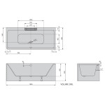 POLYSAN - CASCATA R MONOLITH obdélníková vana 180x80x60cm, kaskáda nerez 73836MR.100