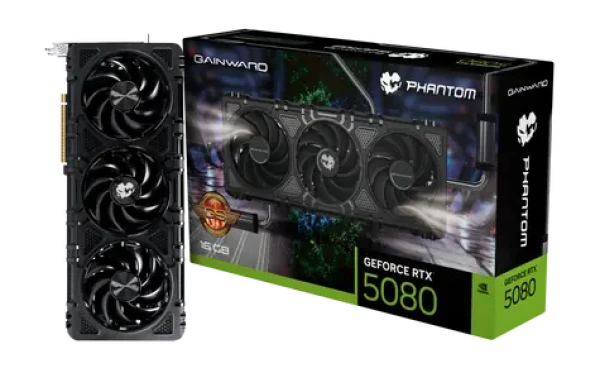 Gainward RTX 5080 Phantom GS OC 16GB / 2730MHz / 16GB GDDR7 / 256-bit / 1x HDMI + 3x DP / 850W (16) (NE75080T19T2-GB2030P)