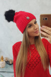 Dámská čepice s bambulí Judith K347 červená UNI