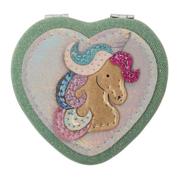 MIMI & LULA Kapesní zrcátko Magical Unicorn, zelená barva