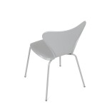 Židle jídelní, šedý plast, čtyřnohá kvová podnož