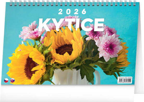 Kalendář 2026 stolní: Kytice, 23,1 x 14,5 cm