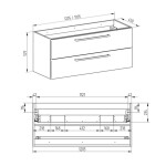 MEREO - Bino, koupelnová skříňka s umyvadlem z litého mramoru 121 cm, dub Arlington CN623M