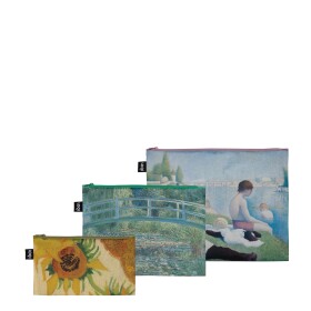 Taštičky na zip 3 ks LOQI IMPRESSIONISM Seurat, Monet, Van Gogh