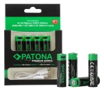 Patona AA/LR6 / Nabíjecí baterie / Li-Pol / 2000mAh / 1,5V / USB-C nabíjení / 4 ks (PT1410)