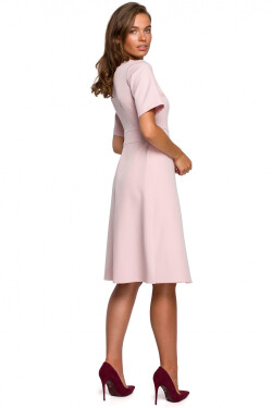 Dámské šaty S240 - Stylove pudrovo-růžová XXL