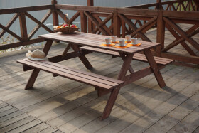 ROJA PIKNIK zahradní set dřevěný - 200 cm - mořený