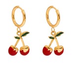 ELENYS Sweet Cherry – pozlacené náušnice 18K žluté zlato