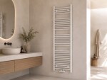 CERANO - Koupelnový radiátor Benito - středové připojení 50mm/boční - 583 W - bílá lesklá - 1500x450 mm CER-796235