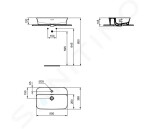 IDEAL STANDARD - Ipalyss Umyvadlo na desku, 550x380 mm, s přepadem, otvor pro baterii, matná černá E2077V3