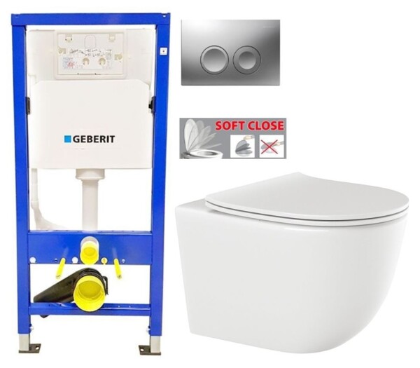 GEBERIT DuofixBasic s matným tlačítkem DELTA21 + WC INVENA TINOS + SEDÁTKO 458.103.00.1 21MA NO1