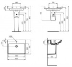 IDEAL STANDARD - i.Life B Umyvadlo, 60x48 cm, s přepadem, s otvorem na baterii, bílá T571701
