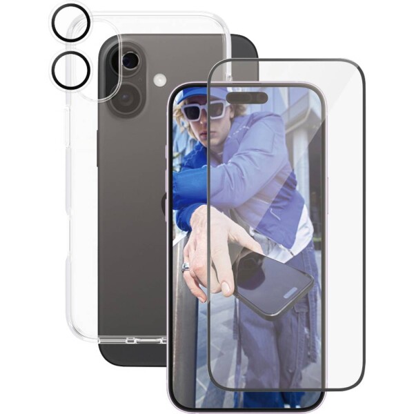 PanzerGlass CARE by ® Panzerglas 3-in-1 Protection zadní kryt na mobil Apple iPhone 16 Plus transparentní odolné vůči nárazům B1355+2863+1285