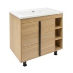 Koupelnová skříňka s matným bílým umyvadlem Naturel Lucca 79x70x45 cm dub mat LUCCA80DU3AM LUCCA80DU3AM