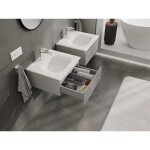 MEXEN/S - Rivel koupelnová skříňka 50 cm s umyvadlem Vela, 1 šuplík, reliéf , šedá mat/bílá mat 91A20-05023-1-BF62-W23M01
