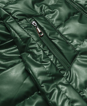 Lesklá zelená prošívaná dámská bunda model 16149557 zelená 6&8 Fashion