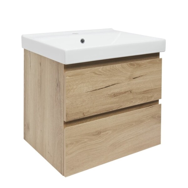 Koupelnová skříňka 2 zásuvková s umyvadlem SAT B-Way 59x50x45 cm dub mat BWAY260OAKU1 BWAY260OAKU1