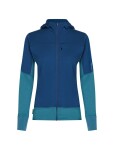 ICEBREAKER Wmns 300 RealFleece Descender LS Zip Hood, Topaz/Atlantis/Cb velikost: S