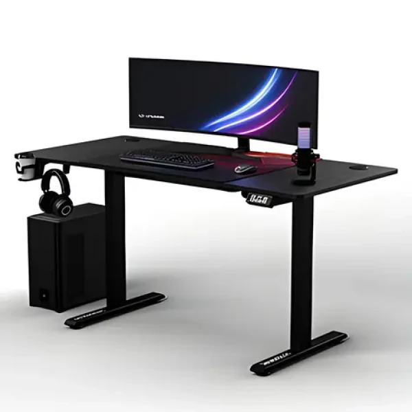 ULTRADESK LEVEL V2 červená / Herní elektricky nastavitelný stůl / 140 x 68 x 72-117 cm / držák slucháteknápojů (UDESK-LVA-RD)