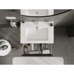 MEXEN/S - Orio koupelnová skříňka 70 cm s umyvadlem Otis, 1 šuplík, grafit mat/bílá mat 91A10-07023-1-BF66-W18M01
