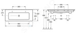 VILLEROY & BOCH - Venticello Umyvadlo nábytkové 1200x500 mm, s přepadem, 2 otvory pro baterii, alpská bílá 4104CK01