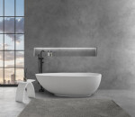 CERANO - Vana z litého mramoru Aura - volně stojící - bílá matná - 180x90x58 CER-VELA1050W