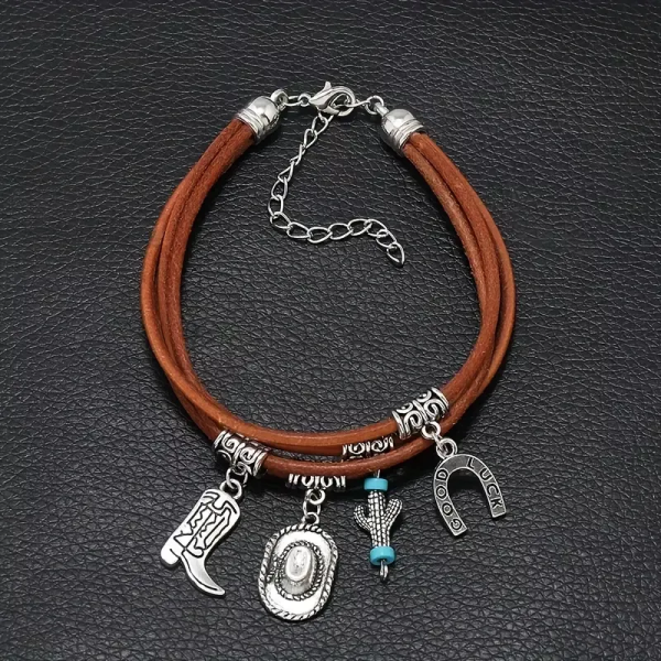 Ptakoviny.cz Náramek western hnědý