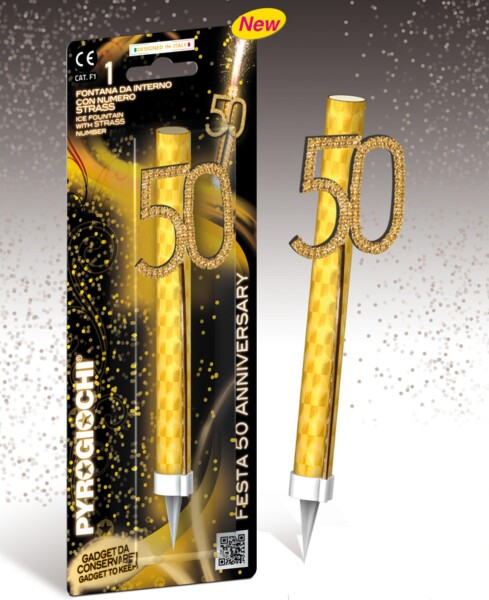 Dortová fontána číslo 50 zlatá Pyrogiochi Dortová fontána číslo 50 zlatá Pyrogiochi