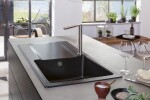 VILLEROY & BOCH - Keramický dřez Siluet 60 Ebony nástavný 1000 x 510 bez excentru 333601S5