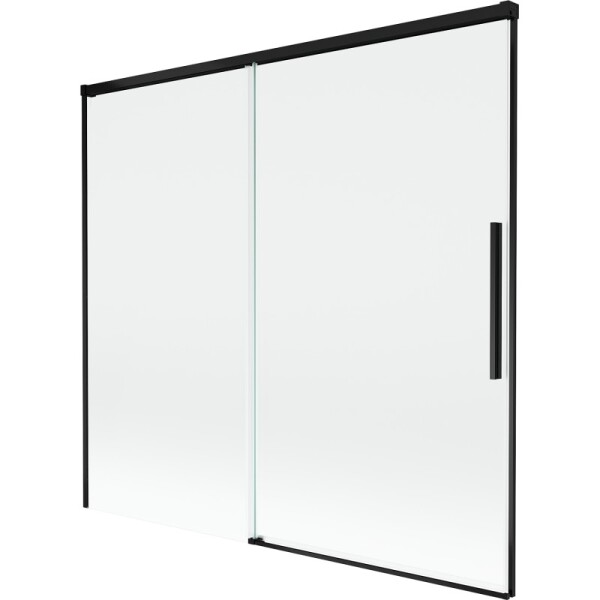 MEXEN/S - Rox vanová zástěna 2-křídlová posuvná 170 x 150, transparent, černá 8C9-170-001-70-00