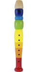 GOKI Dětská dřevěná flétna 20 cm duhová