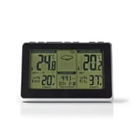 Nedis Meteorologická stanice černá / Vnitřní a Venkovní / Předpověď počasí / Zobrazením času / LCD (WEST400BK)