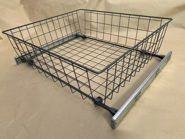 Nomet Výsuvný šatní koš 400, plnovýsuv s dotahem, antracit :: 400/100mm (W2407400BP68)