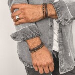 Inspirace 137 - Pánský set šperků – pravá kůže, tygří oko a chirurgická ocel