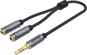 Unitek Audio rozdvojka miniJack / Rozdvojka / miniJack (M) - 2x miniJack (F) / 0,2 m (Y-C956ABK)