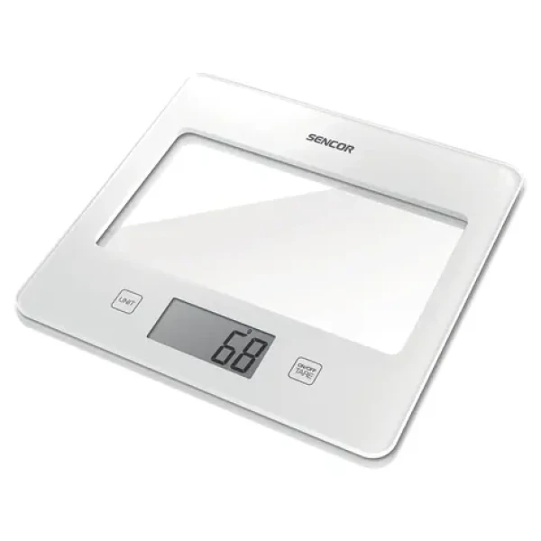SENCOR SKS 5030WH bílá / digitální kuchyňská váha / max. 5 kg / funkce TARE / dotyk. tlačítka (8590669315017)