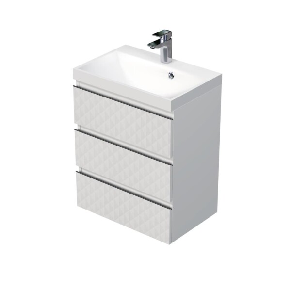 Koupelnová skříňka s umyvadlem SAT Cube Way 60x71x40 cm bílá mat CUBE3D603ZB CUBE3D603ZB