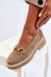 Zazoo 3429 Semišové Dámské Mokasíny S Ozdobou Beige 37