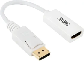 Unitek Y-6332 bílá / Adaptér DisplayPort na HDMI / 0,2 m (Y-6332)