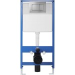 CERANO - Kompletní WC set Profi/Cesso - bílá matná - WC tlačítko Classic/Tmavě šedá - předstěnová instalace - 49x36 CER-287215