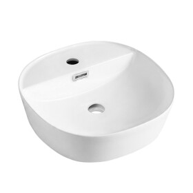 Mereo Umyvadlo na desku s přepadem, Lota, 400x400x150 mm, čtvercové, keramické UC404015S