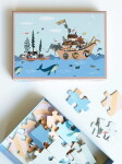ViSSEVASSE Dětské puzzle Noah's ark 42 dílků, modrá barva, papír