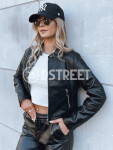 Dámská kožená bunda CHIC STYLE černá Dstreet TY3897 Velikost: