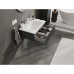 MEXEN/S - Rivel koupelnová skříňka 70 cm s umyvadlem Vela, 1 šuplík, reliéf , grafit mat/bílá mat 91A20-07023-1-BF66-W23M01