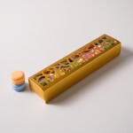 Cake star Krabička na makronky zlatá se vzorovým okénkem 25,8x6x4cm (na 10 kusů)