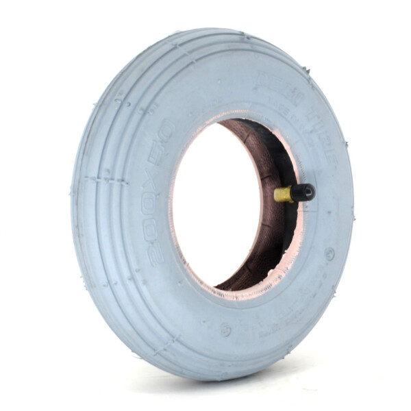 Deli Tire Plášť + duše 200 x 50, Ø 200 mm, ŠEDÝ Ventilek: Kolmý 2007_KOL