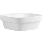 CERANO - Umyvadlo keramické - polozápustné i na desku - Nera - bílá lesklá - 42,5x42,5 CER-680353