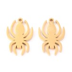 Přívěsek z nerezové oceli - zlatý - pavouk - 13 x 9 x 1 mm - 1 ks